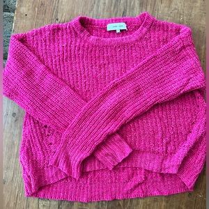 Hot pink knit sweater